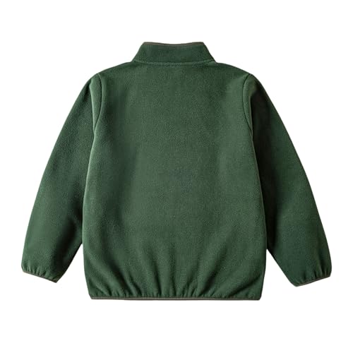 Image of Toddler Boys Girls Fleece Jacket Lightweight Fall Spring 2-12 Years | Soft Anti-Pilling Fleece, Easy Zip-Up, Hand-Warm Pockets, Windproof Stand Collar, Wear Alone or as Layer, Ideal for School