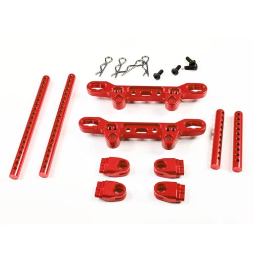 Tour d'amortisseur alu Tamiya TT-02 rouge augmentant la rigidité des suspensions avant arrière