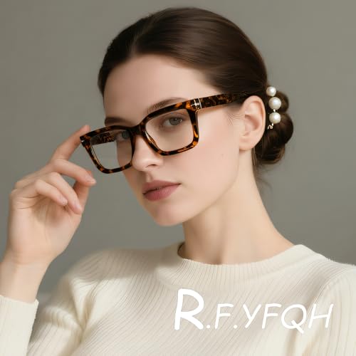Image of Blue Light Blocking Glasses for Women Men, Square Thick Frame Anti Eyestrain & UV Glare JF6218