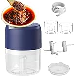Mini Picadora Eléctrica de Alimentos - Pequenos Electrodomesticos De Cocina - Trituradora De Carne Doméstica,para Cocineros Principiantes Preparación Comidas Autocaravana Camping Verduras Carne