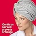 Conair Cotton Hair Towel Wrap & Twist for Women, Fast Drying Ultra-Absorbent Hair Plop for All Types and Lengths, Turban-Style Cotton Towel Helps Maintain Natural Curl Style, Gray