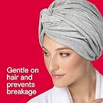 Conair Cotton Hair Towel Wrap & Twist for Women, Fast Drying Ultra-Absorbent Hair Plop for All Types and Lengths, Turban-Style Cotton Towel Helps Maintain Natural Curl Style, Gray - Image 4
