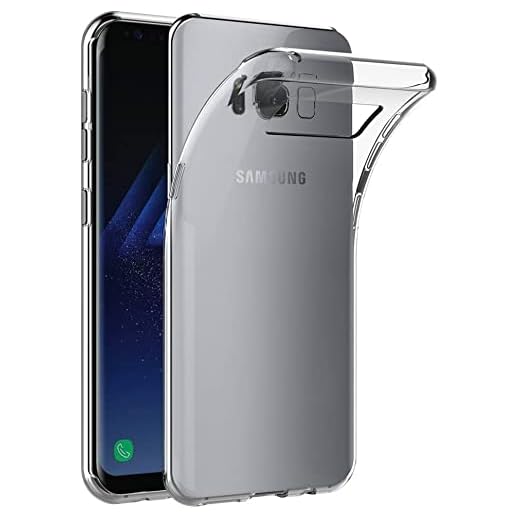 CAPTOR Coque transparente pour Samsung Galaxy S8, Coque en silicone souple et souple, protection de haute qualité avec bord relevé pour écran et appareil photo