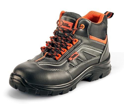 Black Hammer Mens Safety Boots Leather Metal Free Composite Toe Cap Kevlar Work Shoes 8852