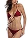 SHEKINI Women's Triangle Bikini Set Halter Sexy Bathing Suits String Low Waisted Two Piece Swimsuit(Large, Wine red)