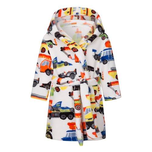 Fashion Design Fleece 𝐑obes For Toddler Girls Boys Warm Comfy Long Sleeve Flannel 𝐁ath𝐫obe Hoodie Yellow 5 Years