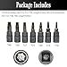 7PCS Torx Star 6 Point 1/4-Inch Impact Drive Socket Kit, Broken Bolt Extractor with T10 T15 T20 T25 T27 T30 T40 - Damaged & Stripped & Fastener Screw Remover Tool Set