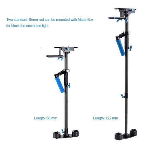 Morros Carbon Fiber Camera Video Stabilizer with min length 70cm and max length 120cm with quick release for DSLR and Video Cameras