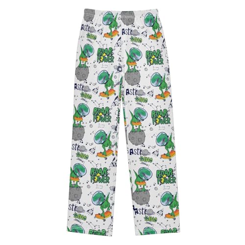 ZZXXB Space Planet Dino Star Boys Long Pants Soft Trousers Elastic Waist Kids Lounge Bottoms with Pockets S-XL