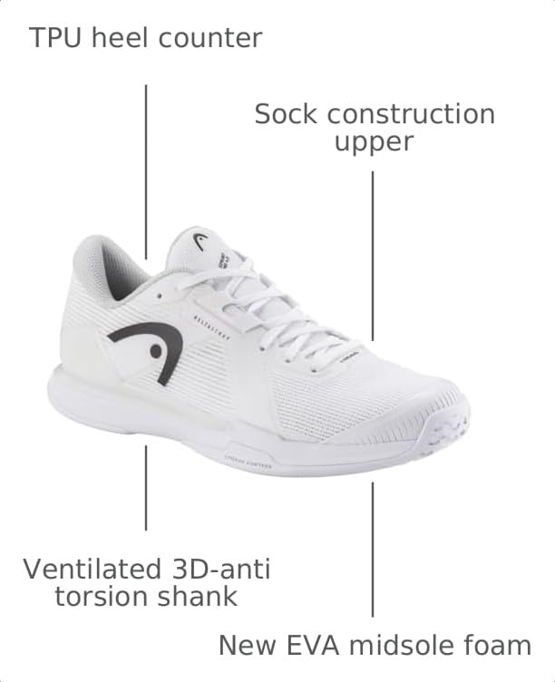 Image of HEAD Men's Sprint Pro 4.0 Tennis Shoe - Lightweight, Breathable, All-Court & Clay, Energy Return