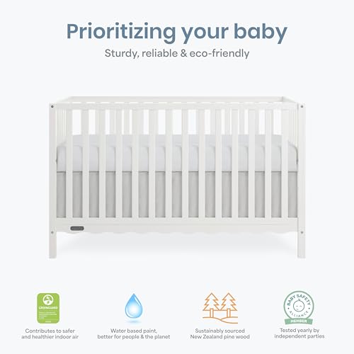 Image of Dream On Me Synergy Wave 5-in-1 Convertible Full Size Baby Crib, Cream