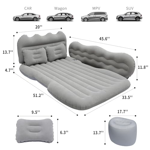 LGZFC Car Double Air Bed Portable Car Sleeping Inflatable Mattress Flocked Camping Mattress with Two Air Pillows, for Smart EQ Fortwo Forfour 453 451 452 450 454 Roadster,C Blue LGZFC Car Double Air Bed Portable Car Sleeping Inflatable Mattress Flocked Camping Mattress with Two Air Pillows, for Smart EQ Fortwo Forfour 453 451 452 450 454 Roadster,C Blue