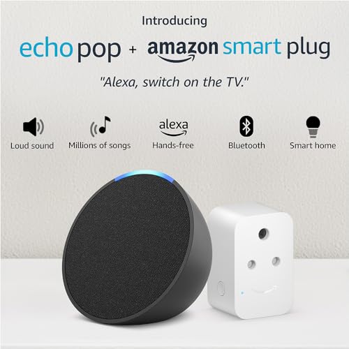 Image of Echo Pop (Black) Smart Home combo with Amazon Smart Plug