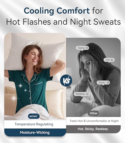 Image of WiWi Viscose from Bamboo Women's Pajamas Set Super Soft Button Down Top and Pants Sleepwear Cooling Pjs S-3X