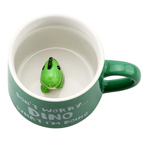 Taza Cerámica Dinosaurio Verde 350 ml 3D miniatura 1