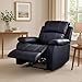 Price comparison product image Bravich Luxury Black Bonded Leather Manual Recliner Sofa - Living Room Furniture, Lounge Chair Sofa Set for Ultimate Comfort & Elegance. Single Seater for Home (90x75x100cm)