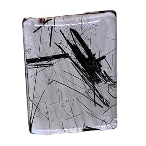 Quartz rutile noir rectangle 21x15mm pour réparer ou monter un pendentif