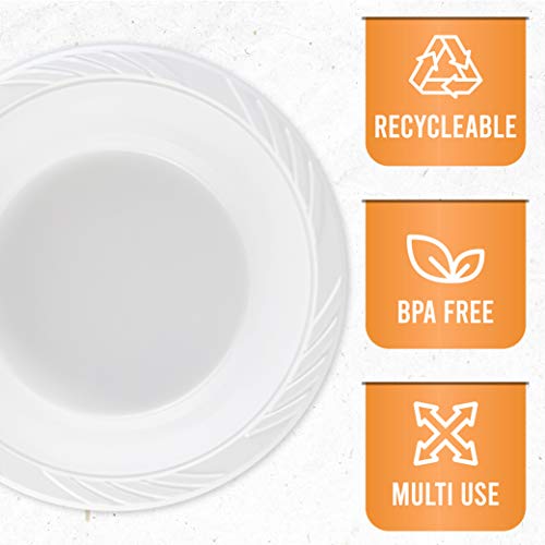 100 Count Disposable 18 ounce White Plastic Soup Bowls - Thumbnail 6