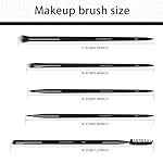 Eye Makeup Brush Set 5pcs - Blending, Concealer, Eyeshadow, Eyeliner & Dual Ended Brow Brushes, Soft Bristles and Wood Handle for Natural, Smoky and Bold Eye Looks - Small Travel Eyes Kit (Black) - Image 3