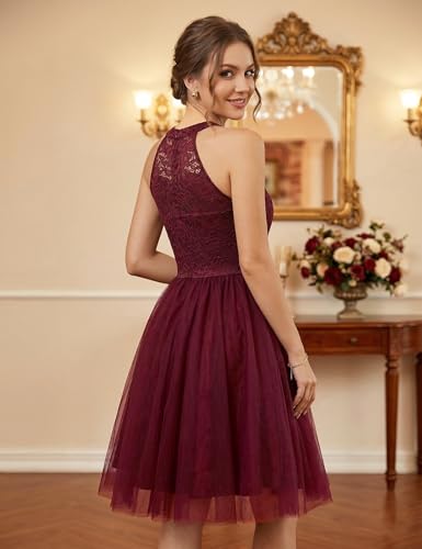Image of Dressystar Women's Sequin Short Prom Dress Sparkly Halter Tulle Cocktail Party Homecoming Dresses