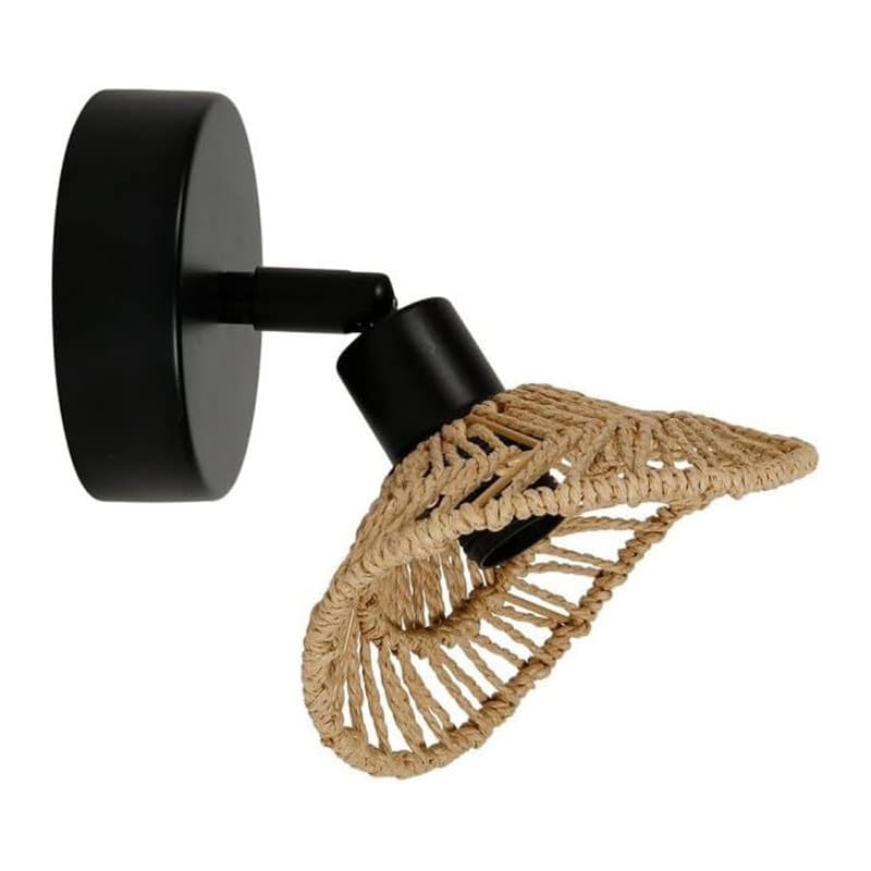Applique spot orientable noir luminaire intérieur corde E14 pour salon et couloir