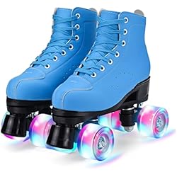 Patines 4 Ruedas Azules YUDOXN Patines 4 Ruedas, Patines Paralelos con Ruedas Luminosas, Top Alto Clásico PatinesSobreRuedas para Adulto, Niñas, Niños y Principiante (39, Azul)