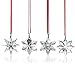 H&D Clear Crystal Snowflake Star Unique Pattern Ornaments with Gift Box, Pack of 4