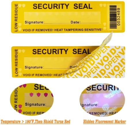 100pcs 25x90mm 100% Security Heat Discoloration Tamper Proof Stic...