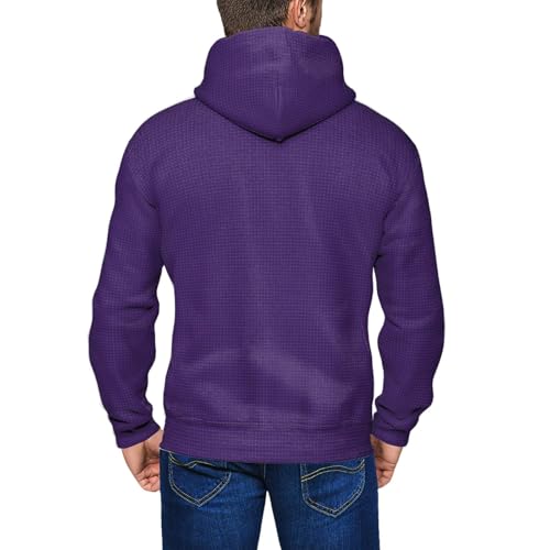 Sweat à capuche homme violet imprimé papillon pull doux hiver chaud