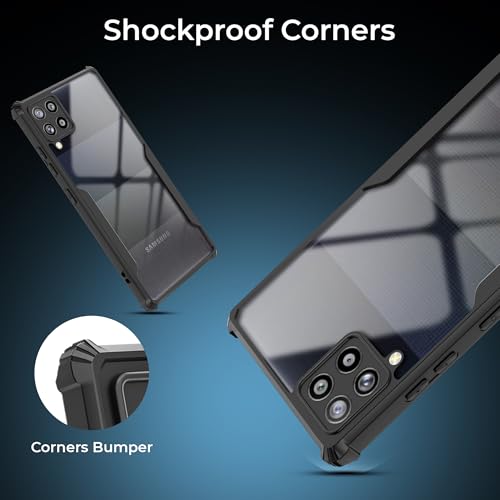 Image of A rtistque Clear Hard Transparent Acrylic Armor Back Cover Case for Samsung Galaxy M42 5G | Shockproof TPU Edge Protection | Slim Protective Design | Samsung Galaxy M42 Back Cover - Black