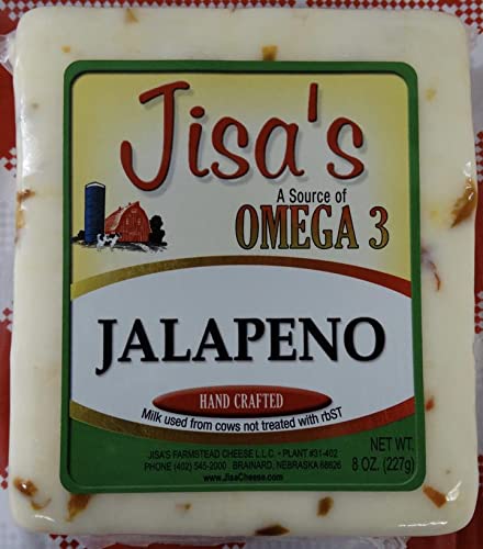 Jisa's Farmstead Cheese - Jalapeño, paquete de 6, 8 onzas cada uno