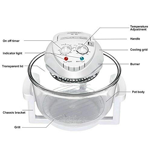 15Qt Turbo Air Fryer 1200W, 17L Electric Convection Oven With Pickup & 2 Racks, Gdae10 360° Vertical Heating Toaster Turkey Cooker Borosilicate Glass 110V 60Hz Home Restaurant Kitchen #TOP2