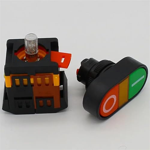 Interruptor de botón doble amarillo para control de motores en casa 2