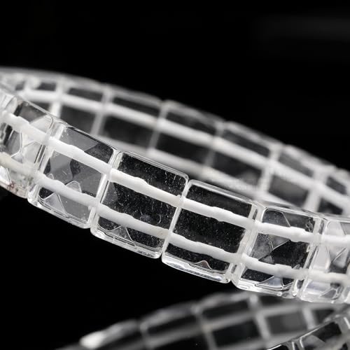 Bracelet extensible cristal blanc naturel 10mm chaîne de main facettes