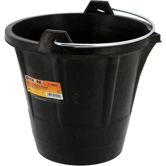 Cubo Obra Goma Italiano 10 Litri Wolfpack - Secchio In Gomma Per Uso Multiuso - 3
