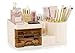 Corkovia Organizer per Cosmetici con Cassetti, Porta-Trucchi Organizzatore con Rotazione a 360°, Organizer Multifunzionale per Make-up, Pennelli, Rossetto e Crema,Ideale per Toeletta,Bagno e Scrivania immagine