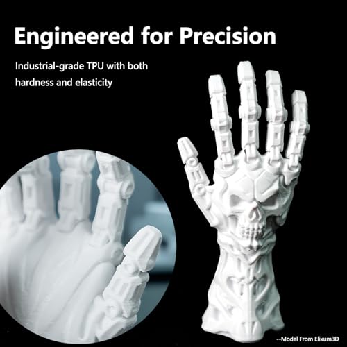 Image of Siraya Tech Flex TPU 64D - High Elastic 3D Printer Filament, White, 1kg | ISO 10993 Tested, 64D Shore, High-Performance Elastic, Wear & Abrasion Resistant, Durable & Tough, Easy to Print