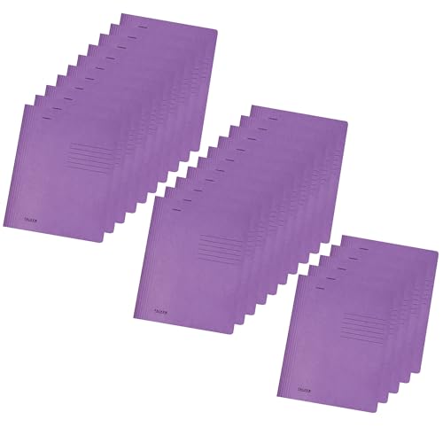 Original Falken 25er Pack Recycling-Schnellhefter DIN A4 Intensivfarbe lila. Made in Germany Blauer Engel Hefter Papphefter Kartonschnellhefter Schulhefter Pappordner Mappe Schulordner