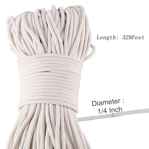 Corde à linge en coton premium de 0,6 cm, séchoir à linge solide et durable