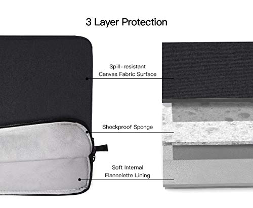 12.3-13.3 Inch Waterproof Laptop Sleeve Case For Google Pixelbook, Asus Chromebook Flip C302Ca, Samsung Chromebook Pro 12 12.3, Hp Samsung Lenovo Chromebook Tablet Bag, Black #TOP3