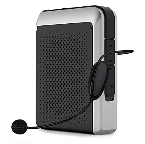 LOVEQING 2.4G sans Fil Amplificateur De Voix, 30W Système Portable Rechargeable Enceinte De Sonorisation avec Micro-Casque sans Fil pour Les Enseignants Guides,Noir Cover