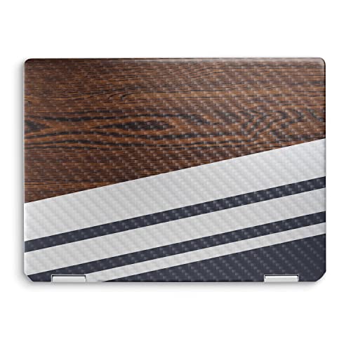 Image of MightySkins Carbon Fiber Skin Compatible with HP Spectre x360 14 inch (2022) Full Wrap Kit - Wood Formal | Protective, Durable Textured Carbon Fiber Finish | Easy to Apply | Made in The USA