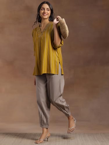 Image of Libas Woven Design Rayon Straight Kurti for Women