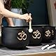 keepdrum Quarz-Klangschalen OM Set Schwarz 7-teilig mit Zubehör 8-14 Zoll