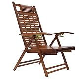 NeNchengLi Bamboo Folding Lounge Chair, Outdoor Chaise Lounge Chair with Adjustable Backrest, Foldable Reclining Chair for Outside-for Patio, Beach, Yard, Lawn, Pool