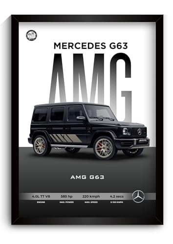 Image of Mercedes G Wagon Poster | Framed G Wagon A4 Sized (31 x 23 cm) | Car Posters for Wall, Gift for Boys, Mercedes G 63 Frame | Supercar Frames | Car Poster for Wall, Bedroom, Hostel, Study Room (F 005)