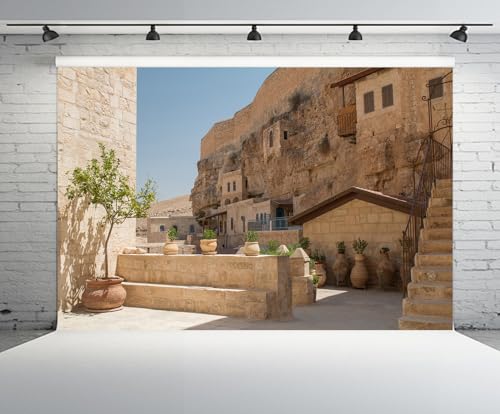 CHNYWORK 7x5ft Retro Jerusalem City Street Backdrop for Photography Vintage Building Monastery Yard Scenery Background for Ancient Background Photo Booth Studio Props - image 2