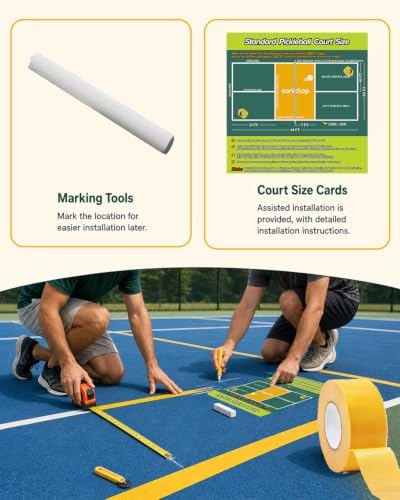 Cinta de marcaje para cancha de pickleball exterior en pack de 3 piezas 3