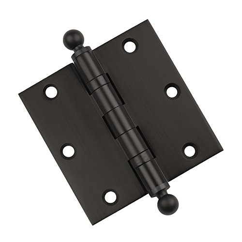 Embassy Door Hinge Solid Brass - 3.5 X 3.5 Inch, Heavy Duty, Oil Rubbed Bronze, Ball Bearings, Rust Resistant Pin, Architectural Designer Grade, Home Improvement, 2 Pack #TOP7