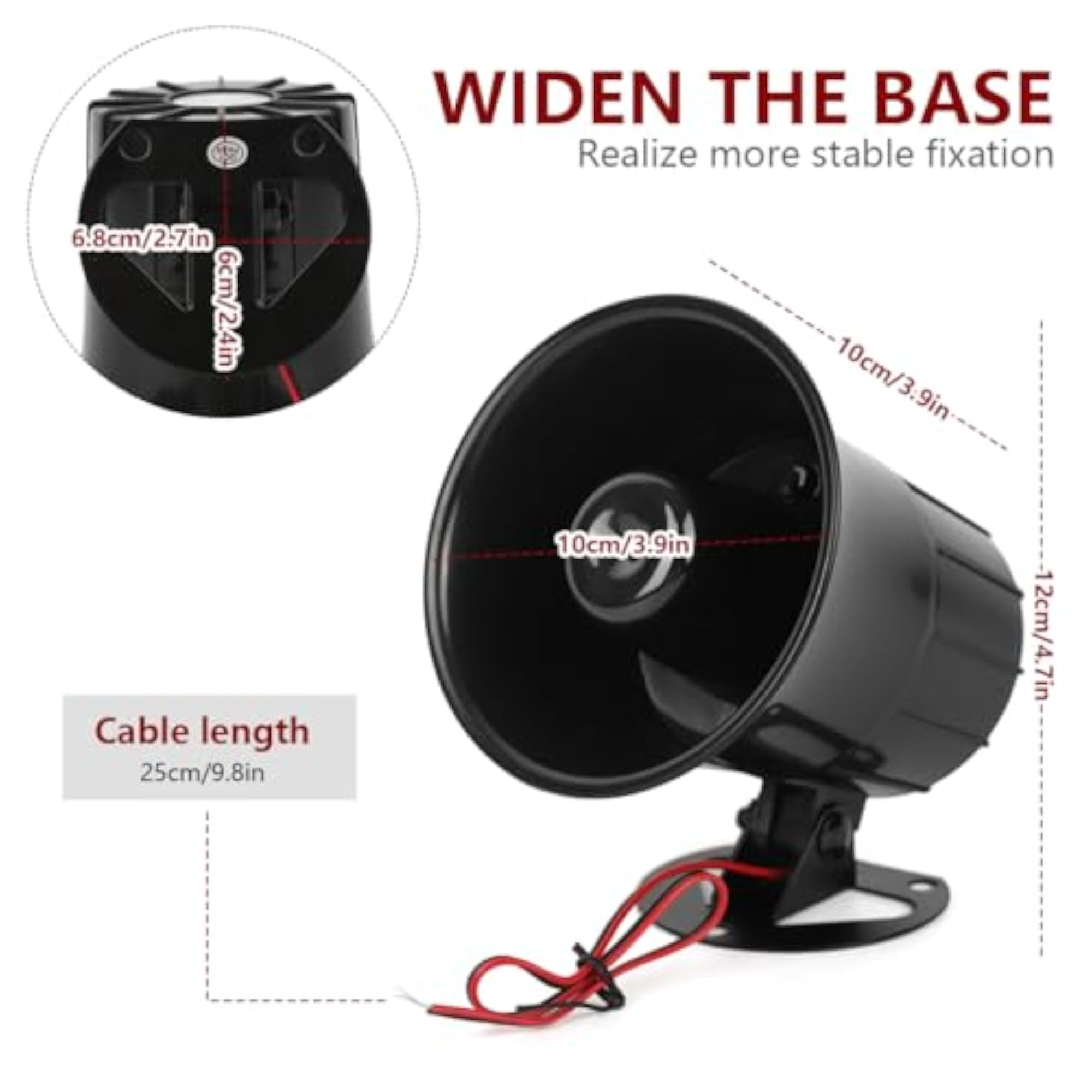 Wired Siren Horn Alarm Buzzer with Bracket
